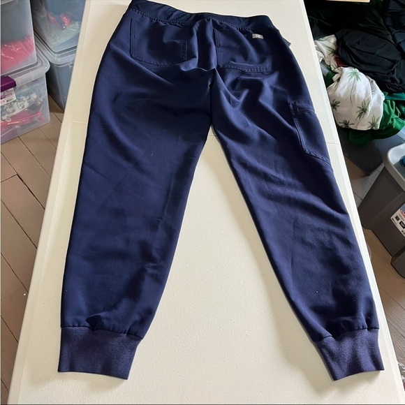 Figs Zamora Scrub Pants Jogger Dark Blue Navy Gray Ties Small W2 - Picture 6 of 7
